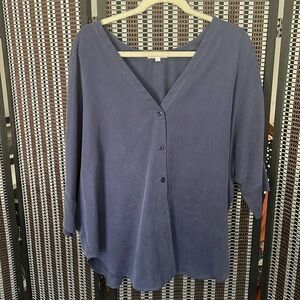 Vetta Boyfriend Shirt, L, Navy, Like new